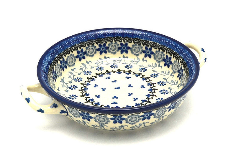 Ceramika Artystyczna Polish Pottery Baker - Round with Handles - Single Serve - Silver Lace C40-2158a (Ceramika Artystyczna)