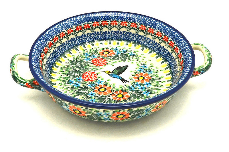 Ceramika Artystyczna Polish Pottery Baker - Round with Handles - Single Serve - Unikat Signature - U3357 C40-U3357 (Ceramika Artystyczna)