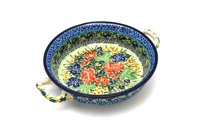 Ceramika Artystyczna Polish Pottery Baker - Round with Handles - Single Serve - Unikat Signature - U4400 C40-U4400 (Ceramika Artystyczna)