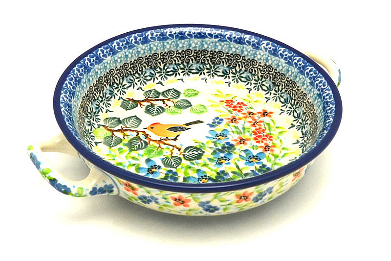 Ceramika Artystyczna Polish Pottery Baker - Round with Handles - Single Serve - Unikat Signature - U5098 C40-U5098 (Ceramika Artystyczna)
