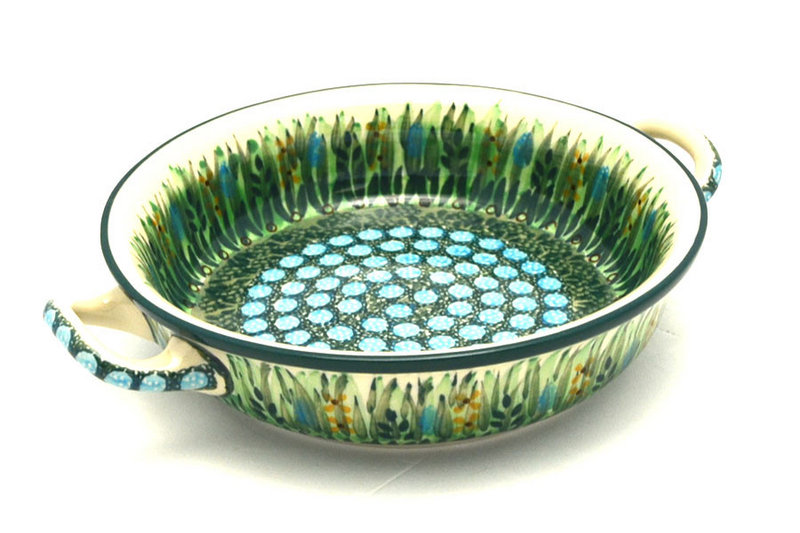 Ceramika Artystyczna Polish Pottery Baker - Round with Handles - Single Serve - Unikat Signature - U803 C40-U0803 (Ceramika Artystyczna)
