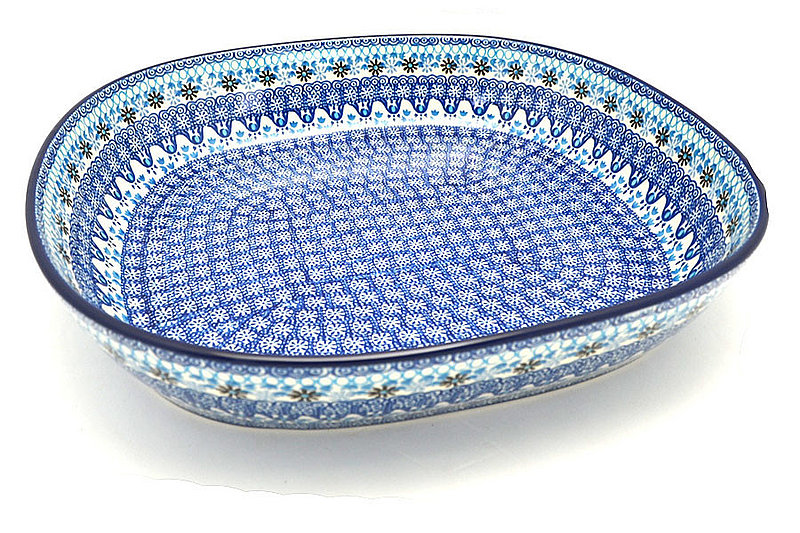 Ceramika Artystyczna Polish Pottery Baker - Rounded Rectangular - Blue Yonder 157-2187a (Ceramika Artystyczna)