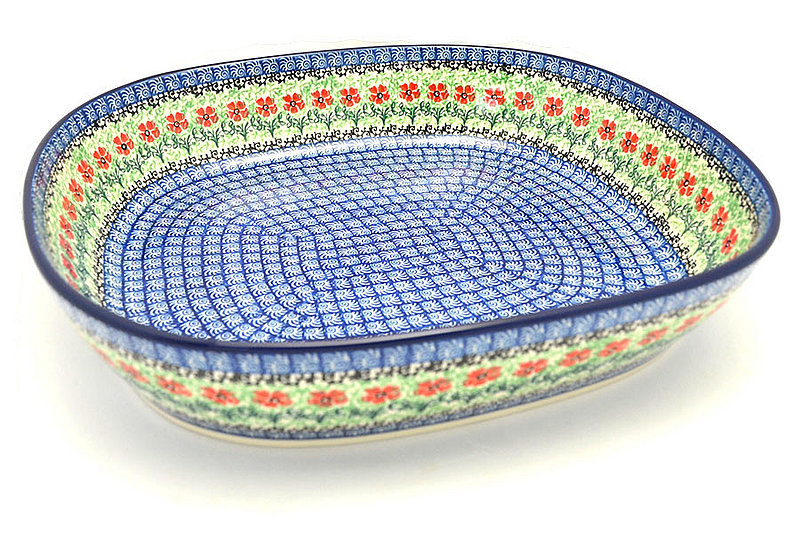 Ceramika Artystyczna Polish Pottery Baker - Rounded Rectangular - Maraschino 157-1916a (Ceramika Artystyczna)