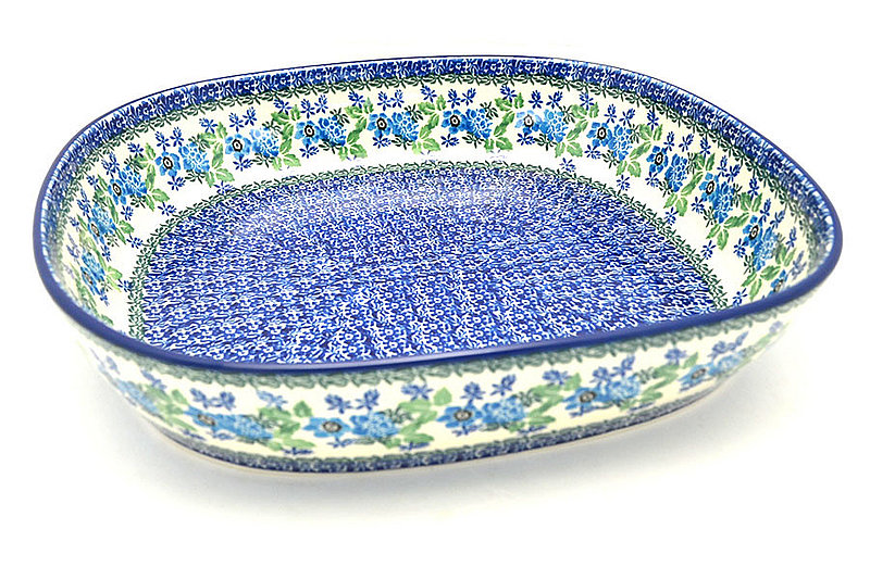 Ceramika Artystyczna Polish Pottery Baker - Rounded Rectangular - Wild Indigo 157-1865a (Ceramika Artystyczna)