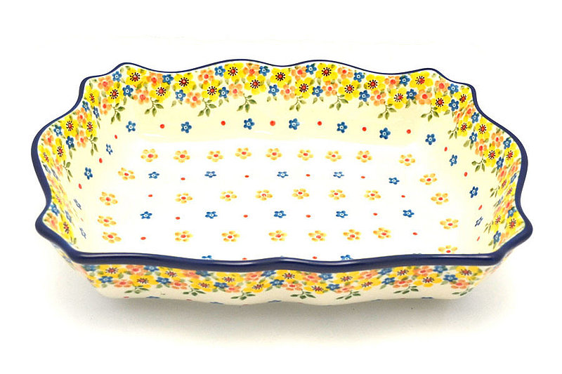 Ceramika Artystyczna Polish Pottery Baker - Scalloped Rectangular - Buttercup A51-2225a (Ceramika Artystyczna)