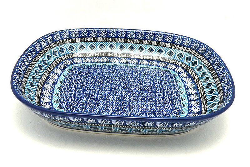 Ceramika Artystyczna Polish Pottery Baker - Shallow Rectangular - Medium - Aztec Sky 158-1917a (Ceramika Artystyczna)