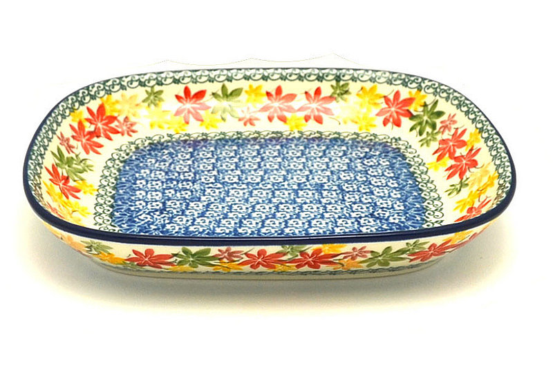 Ceramika Artystyczna Polish Pottery Baker - Shallow Rectangular - Small - Maple Harvest 159-2533a (Ceramika Artystyczna)