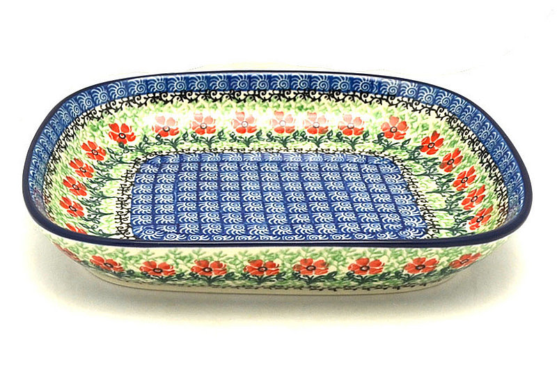 Ceramika Artystyczna Polish Pottery Baker - Shallow Rectangular - Small - Maraschino 159-1916a (Ceramika Artystyczna)