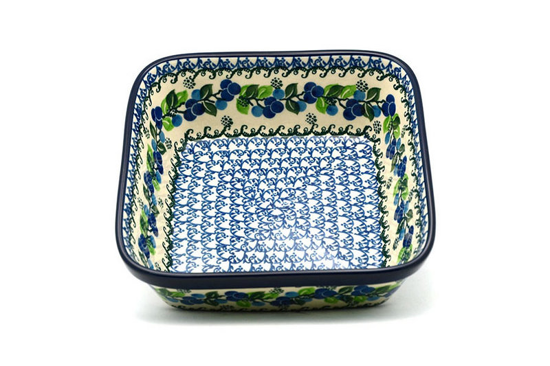Ceramika Artystyczna Polish Pottery Baker - Square - Blue Berries 430-1416a (Ceramika Artystyczna)