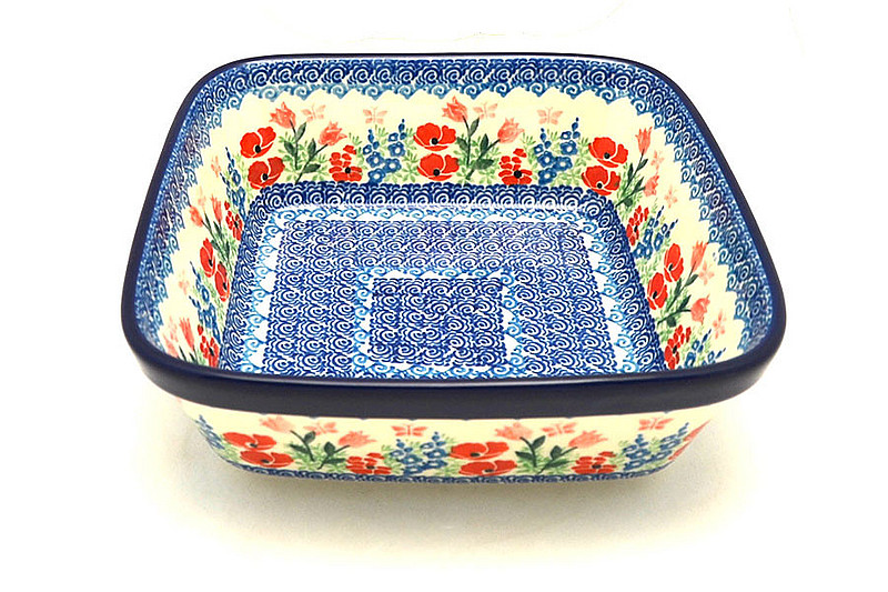 Ceramika Artystyczna Polish Pottery Baker - Square - Whimsical Garden 430-3220a (Ceramika Artystyczna)
