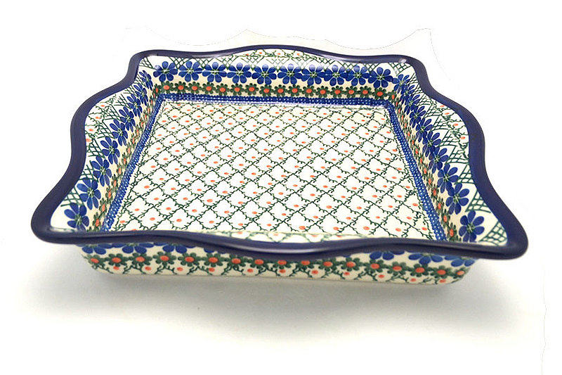 Polish Pottery Baker - Square with Fluted Edge - Primrose