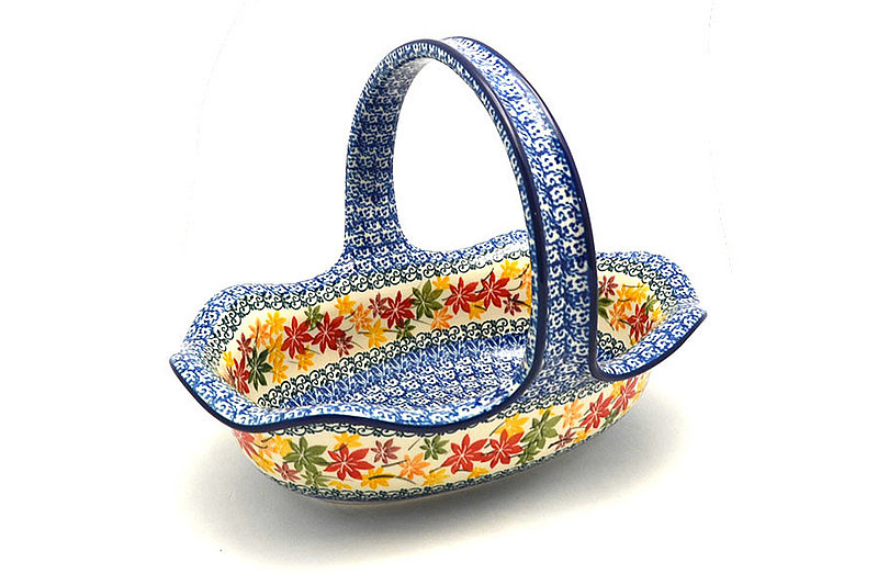 Ceramika Artystyczna Polish Pottery Basket - Large Oval - Maple Harvest 876-2533a (Ceramika Artystyczna)