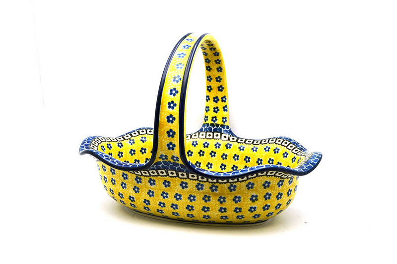 Ceramika Artystyczna Polish Pottery Basket - Large Oval - Sunburst 876-859a (Ceramika Artystyczna)