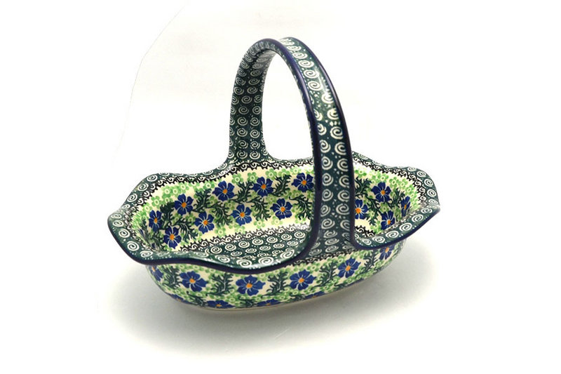 Ceramika Artystyczna Polish Pottery Basket - Large Oval - Sweet Violet 876-1538a (Ceramika Artystyczna)