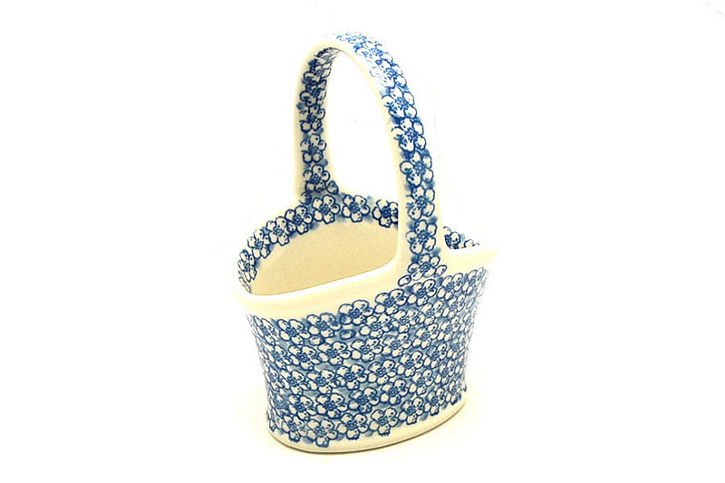 Ceramika Artystyczna Polish Pottery Basket - Small Hand - Daisy Flurry A30-2176a (Ceramika Artystyczna)