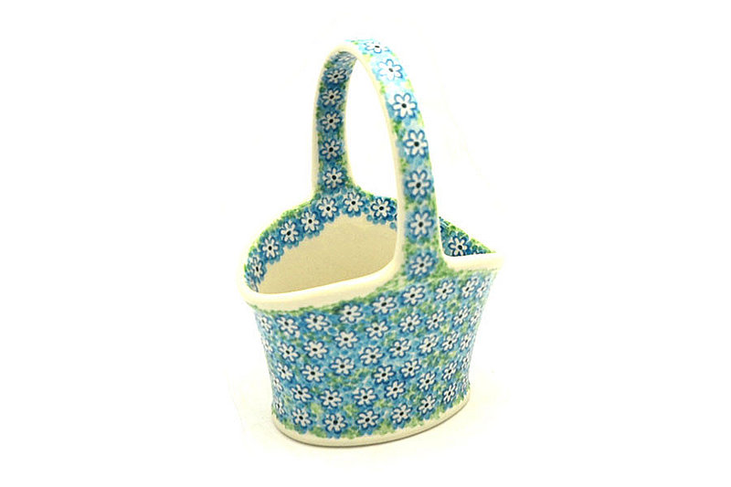 Ceramika Artystyczna Polish Pottery Basket - Small Hand - Key Lime A30-2252a (Ceramika Artystyczna)