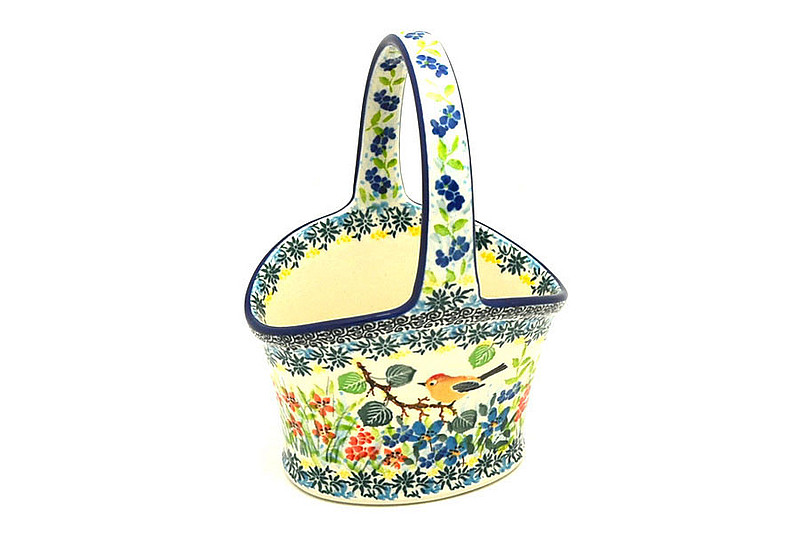 Ceramika Artystyczna Polish Pottery Basket - Small Hand - Unikat Signature - U5098 A30-U5098 (Ceramika Artystyczna)