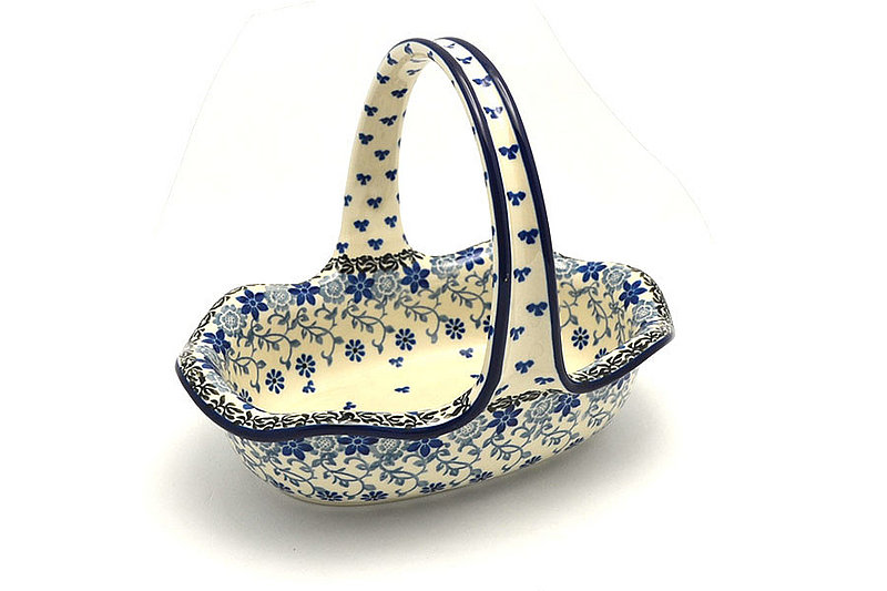 Ceramika Artystyczna Polish Pottery Basket -Small Oval - Silver Lace A21-2158a (Ceramika Artystyczna)