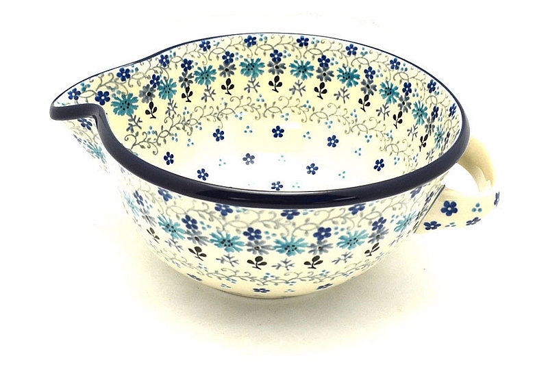 Ceramika Artystyczna Polish Pottery Batter Bowl - 1 quart - Bachelor Button 240-2641a (Ceramika Artystyczna)