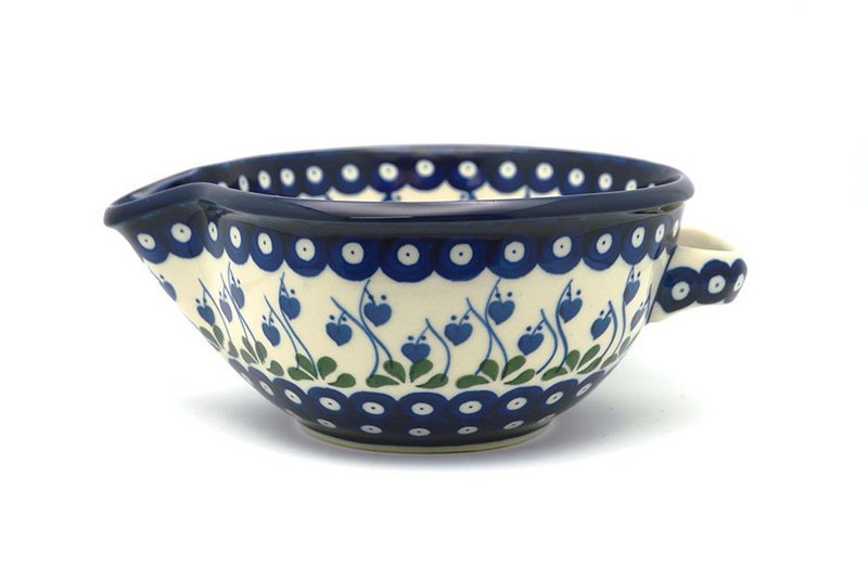 Ceramika Artystyczna Polish Pottery Batter Bowl - 1 quart - Bleeding Heart 240-377o (Ceramika Artystyczna)