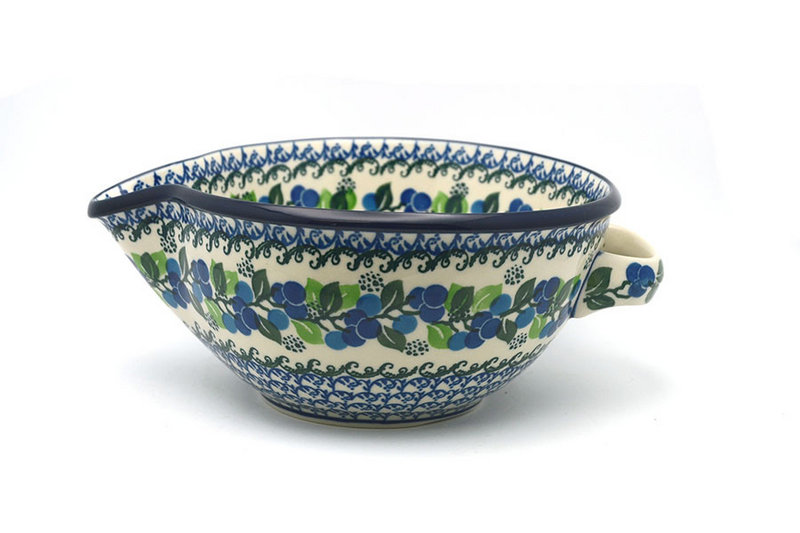 Ceramika Artystyczna Polish Pottery Batter Bowl - 1 quart - Blue Berries 240-1416a (Ceramika Artystyczna)