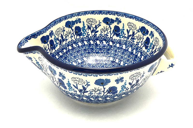 Ceramika Artystyczna Polish Pottery Batter Bowl - 1 quart - Evening Poppies 240-2902a (Ceramika Artystyczna)