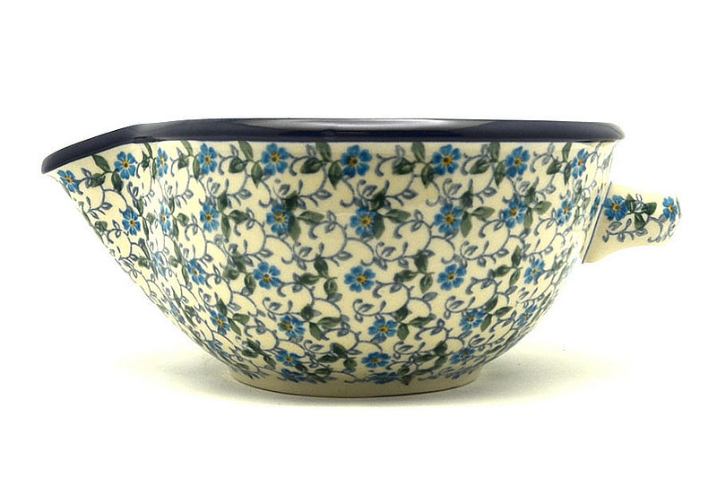 Ceramika Artystyczna Polish Pottery Batter Bowl - 1 quart - Forget-Me-Knot 240-2089a (Ceramika Artystyczna)