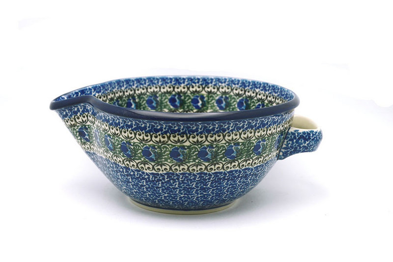 Ceramika Artystyczna Polish Pottery Batter Bowl - 1 quart - Peacock Feather 240-1513a (Ceramika Artystyczna)