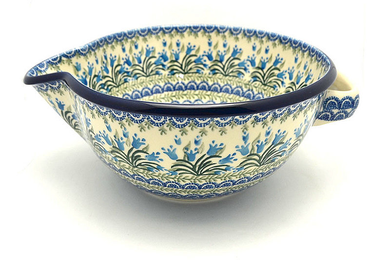 Ceramika Artystyczna Polish Pottery Batter Bowl - 2 quart - Blue Bells 714-1432a (Ceramika Artystyczna)