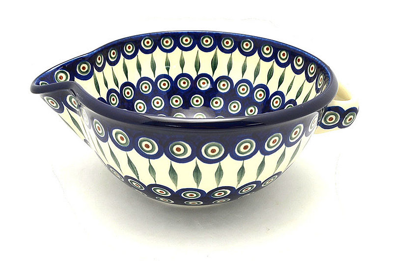 Ceramika Artystyczna Polish Pottery Batter Bowl - 2 quart - Peacock 714-054a (Ceramika Artystyczna)