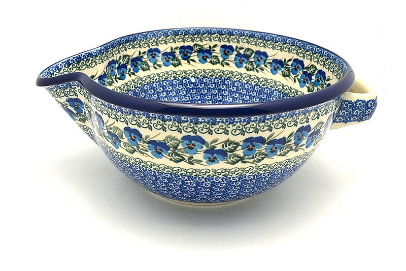 Ceramika Artystyczna Polish Pottery Batter Bowl - 2 quart - Winter Viola 714-2273a (Ceramika Artystyczna)