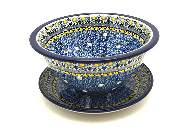 Ceramika Artystyczna Polish Pottery Berry Bowl with Saucer - Daisy Maize 470-2178a (Ceramika Artystyczna)