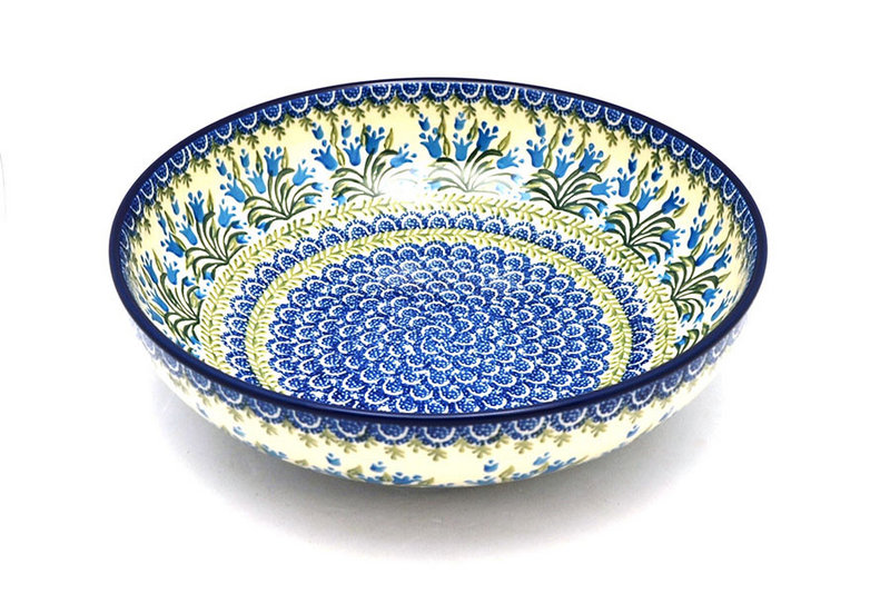 Polish Pottery Bowl - Contemporary - Large (11") - Blue Bells
