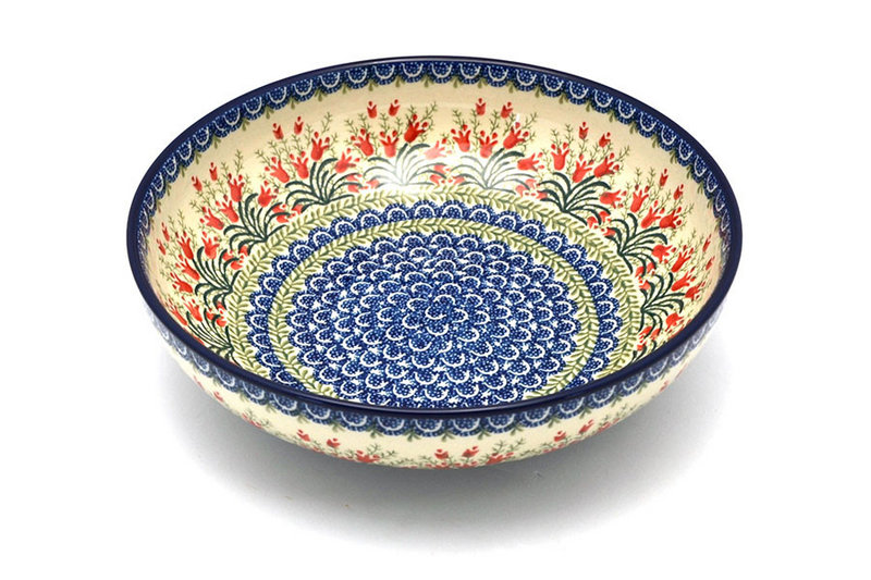 Ceramika Artystyczna Polish Pottery Bowl - Contemporary - Large (11") - Crimson Bells C36-1437a (Ceramika Artystyczna)