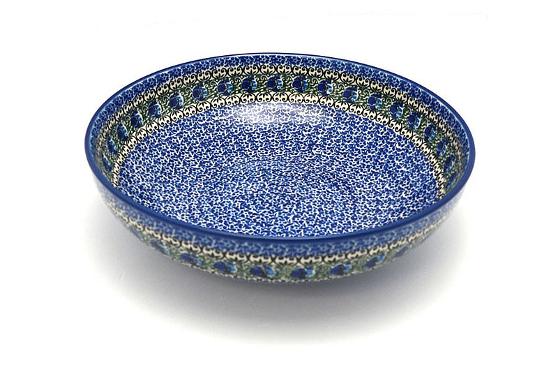 Polish Pottery Bowl - Contemporary - Large (11") - Peacock Feather