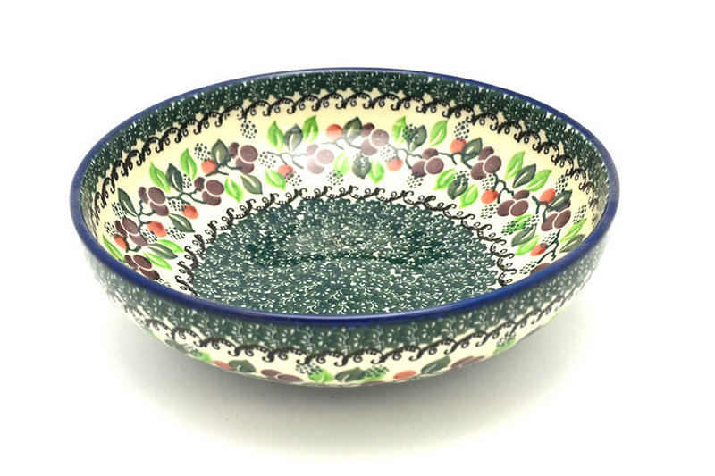 Ceramika Artystyczna Polish Pottery Bowl - Contemporary - Medium (9") - Burgundy Berry Green B91-1415a (Ceramika Artystyczna)