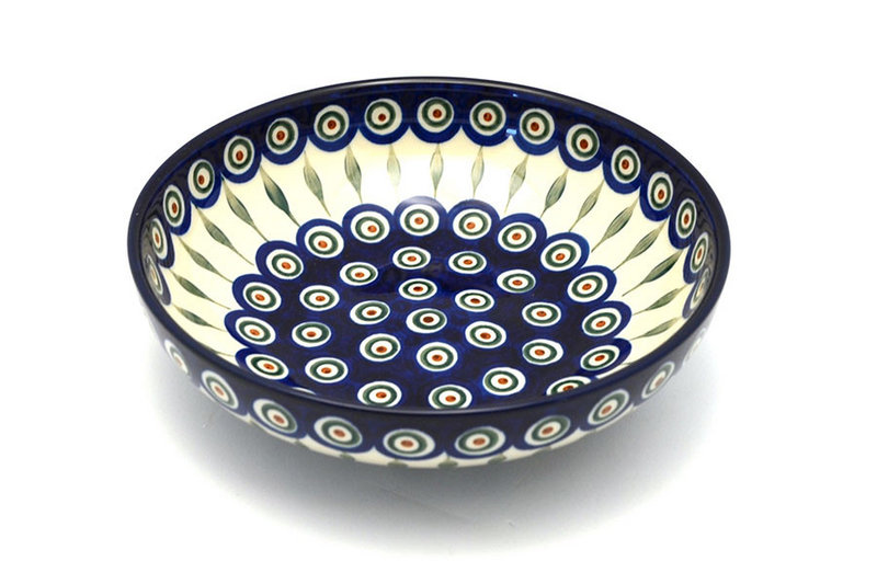 Ceramika Artystyczna Polish Pottery Bowl - Contemporary - Medium (9") - Peacock B91-054a (Ceramika Artystyczna)