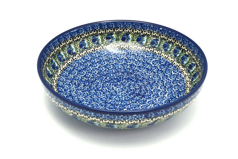 Ceramika Artystyczna Polish Pottery Bowl - Contemporary - Medium (9") - Peacock Feather B91-1513a (Ceramika Artystyczna)