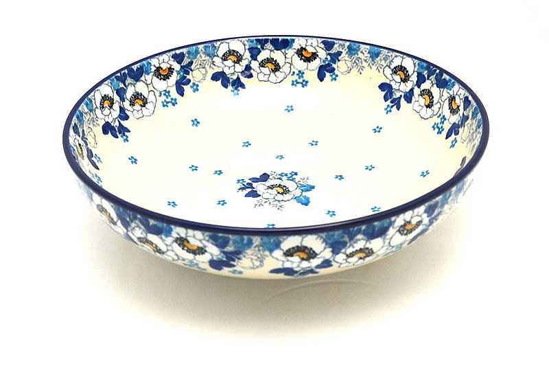 Ceramika Artystyczna Polish Pottery Bowl - Contemporary - Medium (9") - White Poppy B91-2222a (Ceramika Artystyczna)