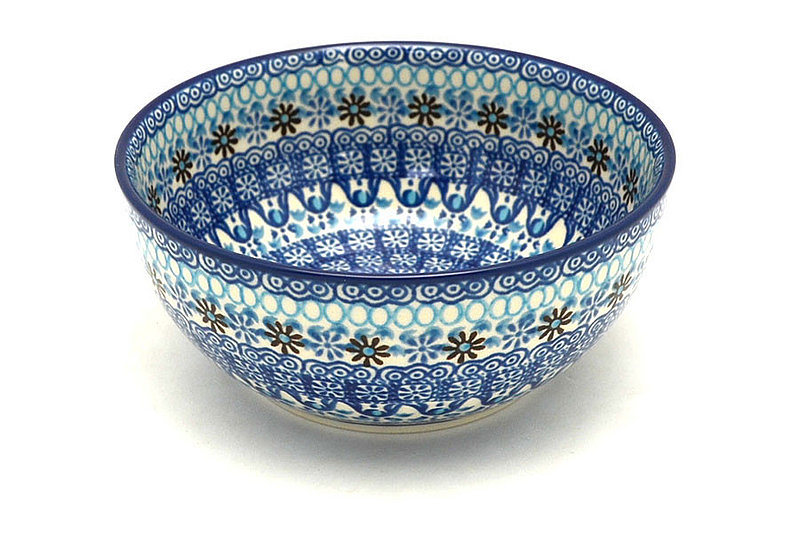 Ceramika Artystyczna Polish Pottery Bowl - Coupe Cereal - Blue Yonder C38-2187a (Ceramika Artystyczna)