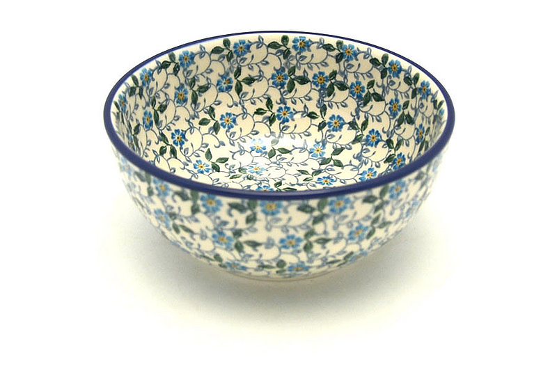 Ceramika Artystyczna Polish Pottery Bowl - Coupe Cereal - Forget-Me-Knot C38-2089a (Ceramika Artystyczna)