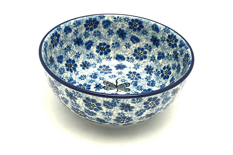 Ceramika Artystyczna Polish Pottery Bowl - Coupe Cereal - Hidden Dragonfly C38-1443a (Ceramika Artystyczna)