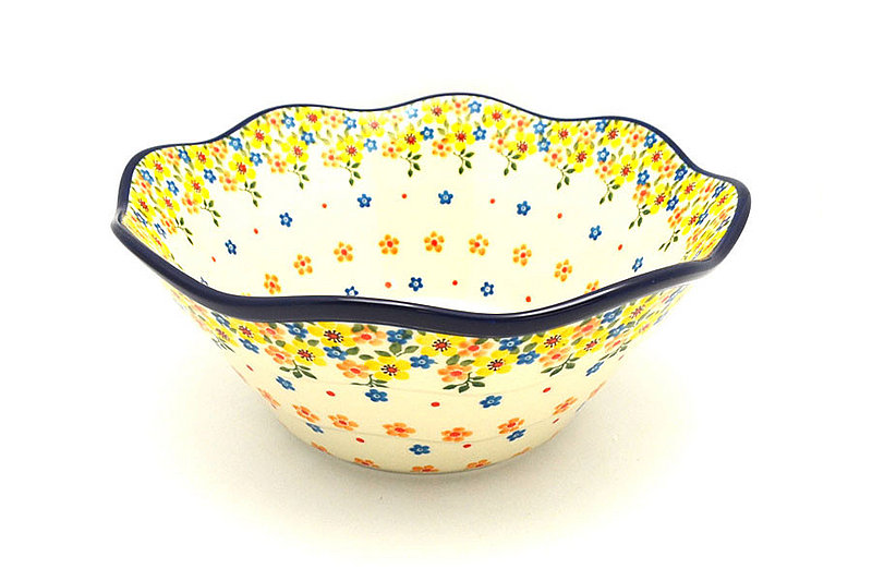 Ceramika Artystyczna Polish Pottery Bowl - Curvy Edge - 10" - Buttercup 692-2225a (Ceramika Artystyczna)