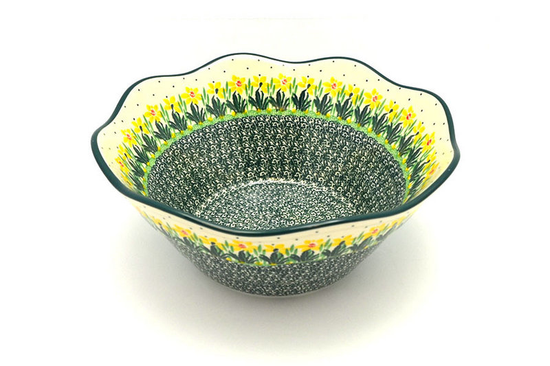 Ceramika Artystyczna Polish Pottery Bowl - Curvy Edge - 10" - Daffodil 692-2122q (Ceramika Artystyczna)