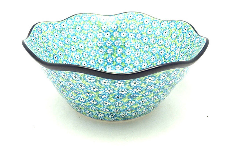 Polish Pottery Bowl - Curvy Edge - 10" - Key Lime