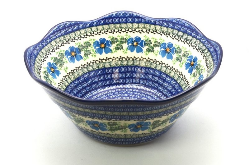 Ceramika Artystyczna Polish Pottery Bowl - Curvy Edge - 10" - Morning Glory 692-1915a (Ceramika Artystyczna)