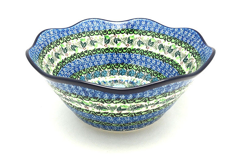 Ceramika Artystyczna Polish Pottery Bowl - Curvy Edge - 10" - Unikat Signature U4520 692-U4520 (Ceramika Artystyczna)