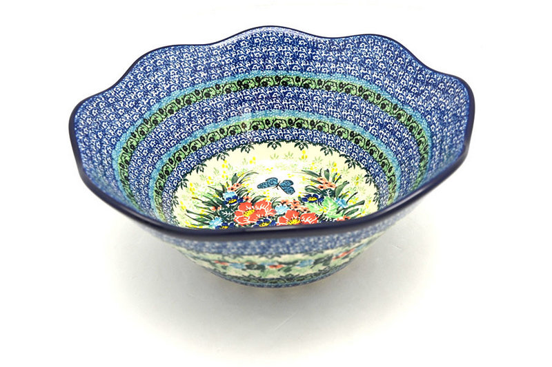 Ceramika Artystyczna Polish Pottery Bowl - Curvy Edge - 10" - Unikat Signature U4553 692-U4553 (Ceramika Artystyczna)