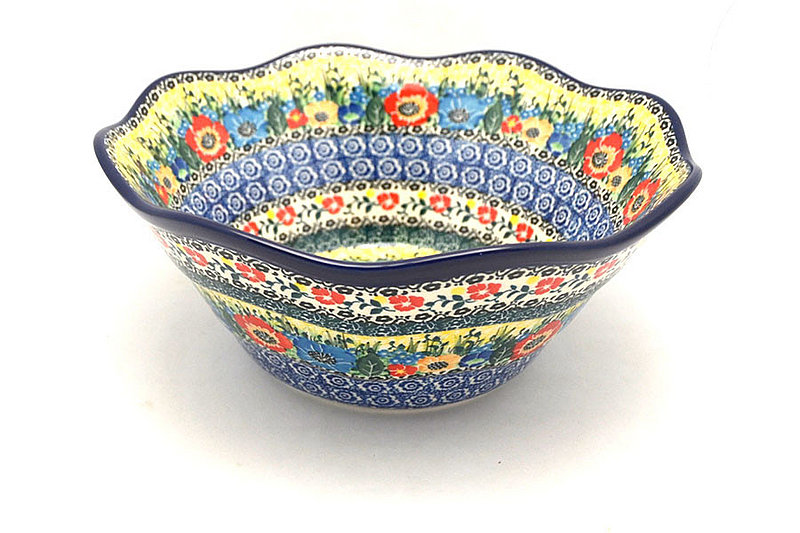 Ceramika Artystyczna Polish Pottery Bowl - Curvy Edge - 10" - Unikat Signature U4578 692-U4578 (Ceramika Artystyczna)