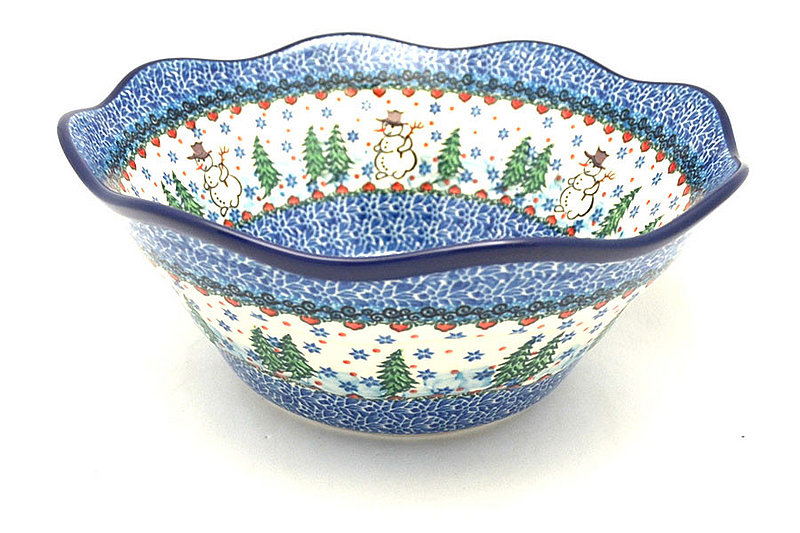 Ceramika Artystyczna Polish Pottery Bowl - Curvy Edge - 10" - Unikat Signature U4661 692-U4661 (Ceramika Artystyczna)